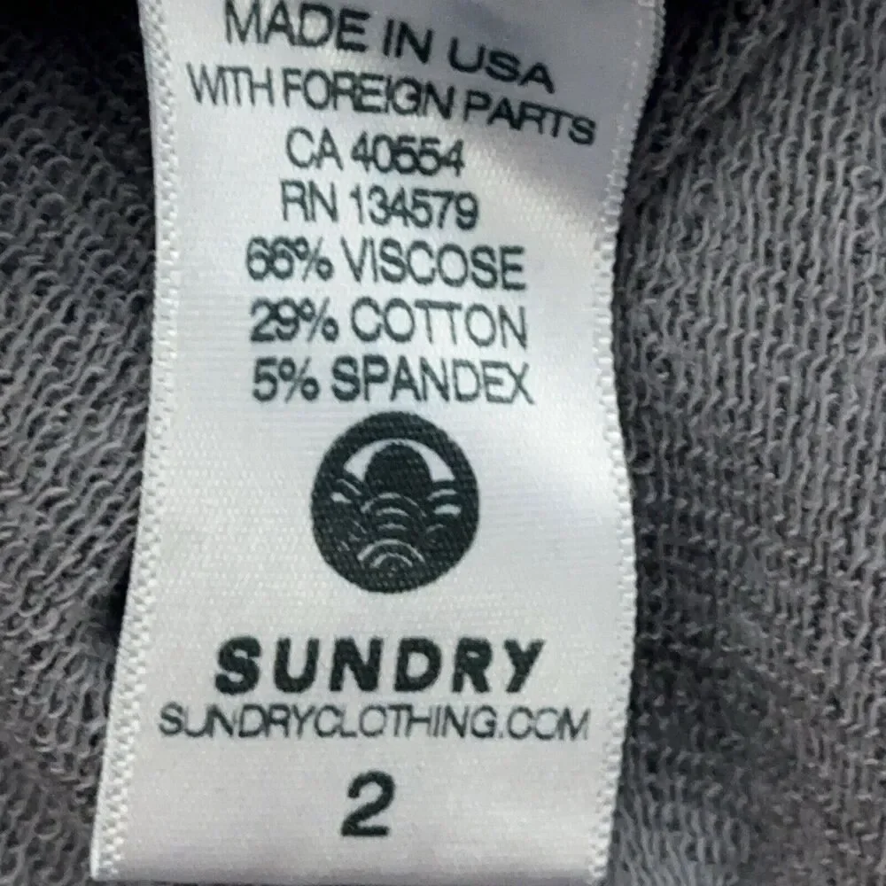 Sundry Sweater Womens Size Medium Sz 2 Gray Blue Camouflage Sweatshirt